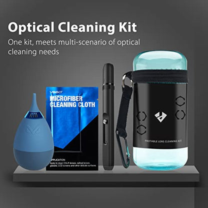 VSGO 11-in-1 Mirrorless Camera Cleaning Kit for Canon,Nikon,Sony,Samsung,Fuji DSLR Cameras, Air Blower Lens Cleaning Pen Microfiber Cloth and Portable Bottle Included (VS-A8E) - size: VS-A8E-for Lens