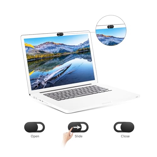 ZUCUCUC Laptop Camera Cover Slide, Camera Cover Slide, 8 Pack Ultra Thin Webcam Cover Slide for Laptop, Tablet, Desktop, PC, Smartphone, Protect Your Privacy and Security(Black) - color: Black (Small 8 Pcs)
