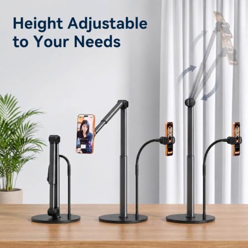 Heavy Duty Aluminum Overhead Phone Stand for Recording, Adjustable iPhone Tripod for Overhead Shots, Sturdy Stand for Cooking, Filming, Painting, with Extension Rods & Clip – Perfect for Creators(Mix) - style: Mix