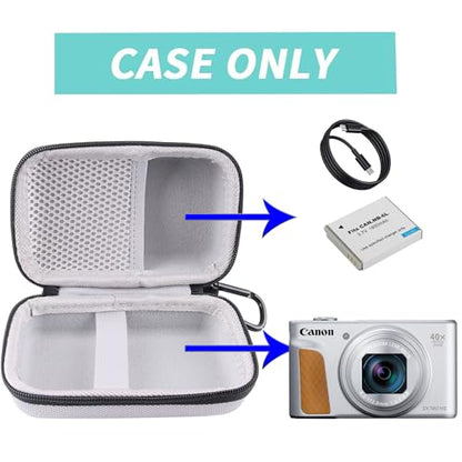 Hard EVA Travel Case for Canon PowerShot SX720 SX620 SX730 SX740 G7X /G7X Mark III /G7X Mark II Digital Camera (grey) - color: grey