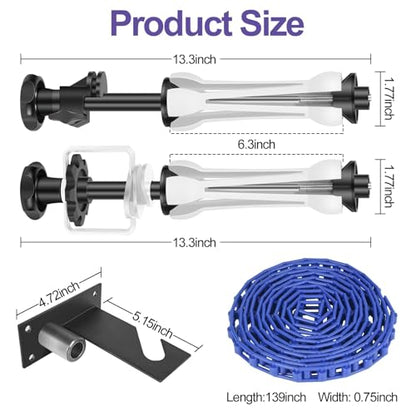 EMART Photography Backdrop Wall Mount Single Roller Support System with 2 x Single Hook, 2 x Expand Bar, 1 x Chain, Manual Photo Background Holder, Ceiling Mounted for Studio Live Streaming - size: 1 chain