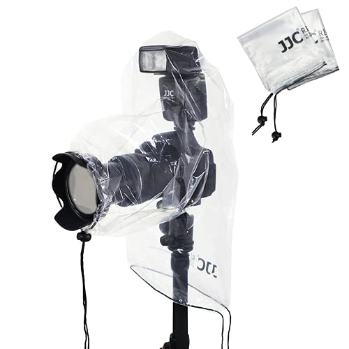 2 Pack Camera Rain Cover with Flash Clear Dust Proof Sleeve Protection for Canon EOS 4000D 1200D 90D 80D 77D 70D 5D 6D 7D Mark II R10 R7 R5 R6 Rp R Rebel T8i T7i T7 T6i SL3 SX70 SX60 HS - color: for Camera w Flash