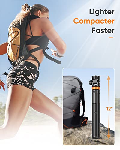 EUCOS 62" Phone Tripod, Tripod for iPhone & Selfie Stick with Remote, Extendable Cell Phone Stand & Ultimate Phone Holder, Solidest Phone Stand Compatible with iPhone/Android - color: Inferno Mix Carbon Black
