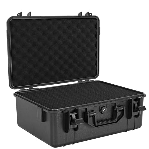 Hard Carrying Case,Shockproof Storage Box with Customizable Foam,Portable Protective Tool Box for Microphone,Recorder,Electronics,Tools,Cameras,Equipment and More, 16.3" x 12" x 5.3" - size: 16.3" x 12" x 5.3"