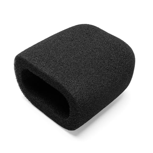 2-Pack Foam Windscreen Mic Cover Compatible with AKG C214 C314, Se Electronics X1 A, SE 4400 4100, BEHRINGER B906,SUPERLUX PRA628 Microphone, High-Density Pop Filter, Square Black