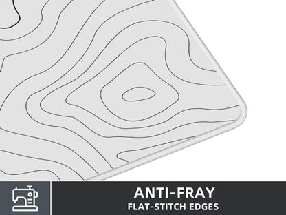 Rinaze Extra Large Gaming Mouse Pad with White Topographic, XXL Mousepad, Big Mouse Mat Desk Pad, Non Slip Keyboard Pad for Gaming Computer Laptop PC Office Desk Accessories - color: White