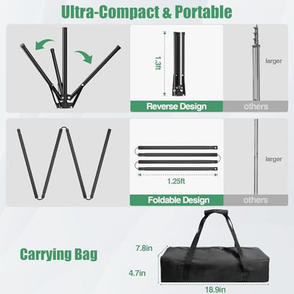 Black Backdrop Kit, 5×7ft Portable Black Photo Background with Adjustable T-Shaped Stand, 5 Clamps, Carrying Bag for Parties, Streaming, Photography, Zoom, Gaming, Video Studio - color: black