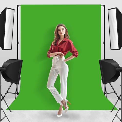 Green Photo Backdrop Professional Photography Background Polyester 6x9ft | Photoshoot Backdrop Suitable for Baby Baptisms, Graduation Photos, Weddings, School Party Themes, and Product Photography - color: Green, size: 6x9ft