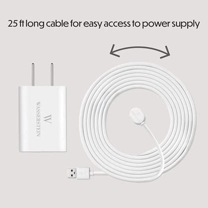 25ft/7.6m Weatherproof Outdoor Charging Cable w/Quick Charge Adapter Compatible with Arlo Ultra/Ultra 2/Pro 3/Pro 4/Pro 5s (2 Pack, White) – NOT Compatible with Arlo Pro (6th Gen)/Essential Spotlight - size: 2 Pack, 25ft