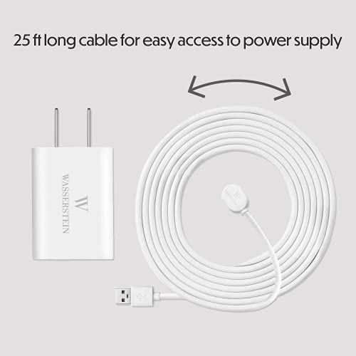25ft/7.6m Weatherproof Outdoor Charging Cable w/Quick Charge Adapter Compatible with Arlo Ultra/Ultra 2/Pro 3/Pro 4/Pro 5s (2 Pack, White) – NOT Compatible with Arlo Pro (6th Gen)/Essential Spotlight - size: 2 Pack, 25ft