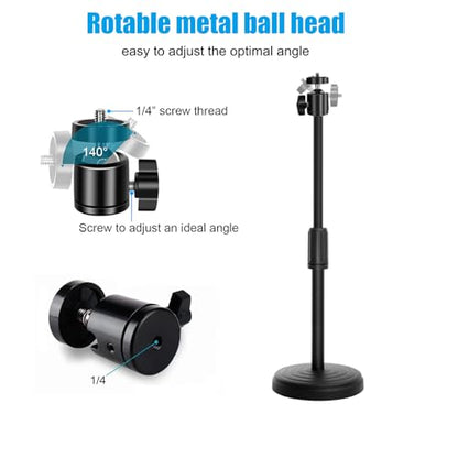 Webcam Stand for Desk, 18 Inch Webcam Tripod Computer Camera Stand with Phone Holder Desktop Web Cam Mount for Logitech C920 C922 C925e C922x C930e C930 C615 and BRIO - size: 18 inch