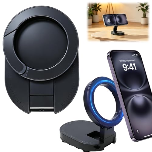 3-in-1 Suction Magnetic Phone Holder, 2026 New Foldable & 360° Rotatable MagLock Suction Mount with Suction, Magnetic Gym Phone Holder, Ideal for Car Dashboard, Gym, Kitchen, Office