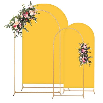 Toolterritary Metal Arch Backdrop Stand and Cover Set, 8FT, 7.2FT Party Backdrop, Easy to Assemble, Backdrop Stand for Parties, Birthday, Baby Shower - color: Gold, size: 8ft,7.2ft
