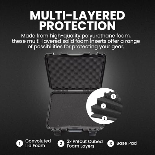 NANUK 920 Hard Case – Waterproof Travel Hard Case with Customizable Cubed Foam, 16.7” x 13.4” x 6.8”, Dustproof & Impact-Resistant, Airline Carry-On Approved – Black | IP67 Waterproof Nk-7 Resin Shell, Powerclaw Latches, Pick-and-Pluck Foam Included, 16.7