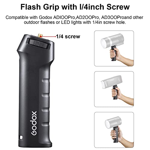 Godox FG-100 Flash Handheld Grip, 1/4" Screw Speedlite Bracket Handle Holder Stabilizers for Godox AD100pro,AD200,AD200pro,AD300pro and Other Speedlight, LED Video Light