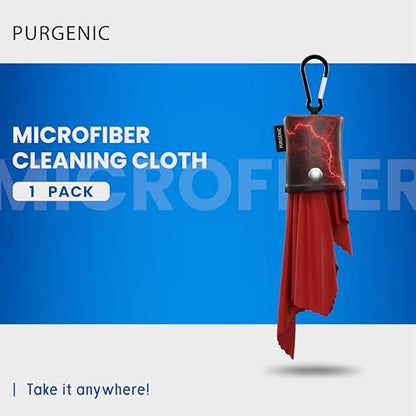Microfiber Cloth & Glasses Wipes (1 Pack) Lens & Glasses Cleaning Cloth - Eyeglass Cleaner - Camera Lenses & Gadget Delicate Screens - Red - color: Red Lightning, size: 1 Pack