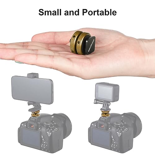 MINIFOCUS Camera Hot Shoe Mount Adapter, Double Nut with 1/4" and 3/8" Aluminum Alloy Tripod Screw Flash Shoe Mount for LED Monitors, Microphone, DSLR Field Monitor (Pack of 2)