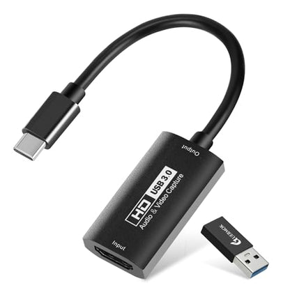 GUERMOK Video Capture Card, USB3.0 HDMI to USB-C Capture Device, Stream & Record at 2K@30FPS 1080P@60FPS, Compatible with Mac OS Windows, Quest 3, OBS, Zoom, PS5/4, Switch, Xbox (Black) - color: Black