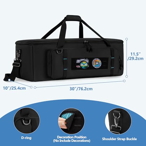samdew 30'' Tripod Travel Bag, Photo Studio Equipment Case, Soft Bag Only | Large Photography Organizer with Secure Buckles & Lens Storage Pocket, for Light Stand, Monopod, Mic Stand, Camcorder & More