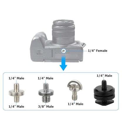 CAMVATE 30PCS Camera Screw Mount Set 1/4 to 1/4,3/8,5/8 Camera Mount Adapter