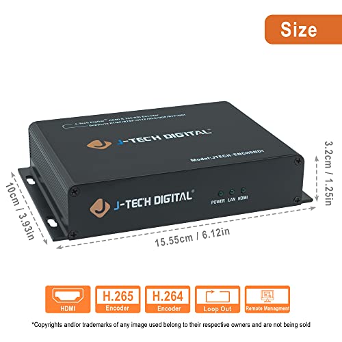 J-Tech Digital HDMI Video Encoder H.264 H.265 NDI IPTV Network Video Encoder 1080P 60Hz with Audio Embed, Supports NDI HX HX2, RTSP, RTMP RTMPS, HTTP, UDP, ONVIF Protocols [JTECH-ENCH5NDI] - size: 1080P Encoder with NDI