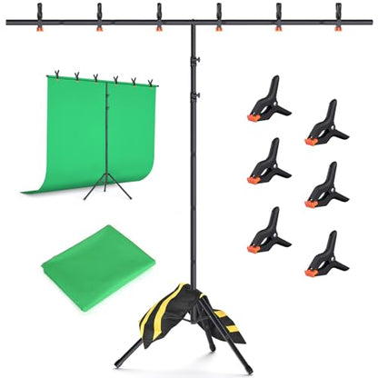 Forlogic Green Screen Backdrop Kit with Stand, 8x7.2ft Portable GreenScreen Background Stand for Streaming Video and Photography Shoots - size: 8*7.2FT