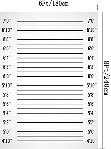 6x8ft Police Lineup Photography Backdrop Black line Mugshot Decor Photo Background for Party Banner Children Game Vinyl Studio Prop - size: 6'X8'