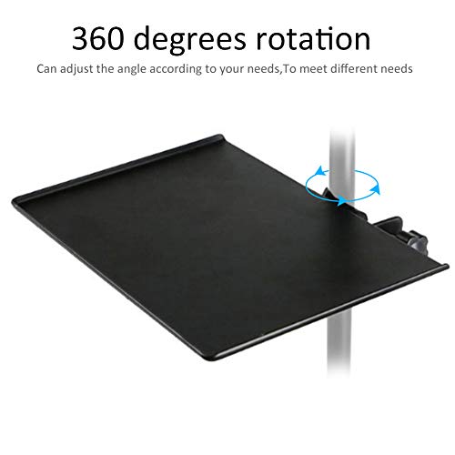 Sound Card Tray, Alloy Black Metal Shelf Bracket Phone Clip Universal Microphone Stand Clamp on Rack Tray Holder Tripod Sound Card Tray for Live Streaming, Karaoke, Recording