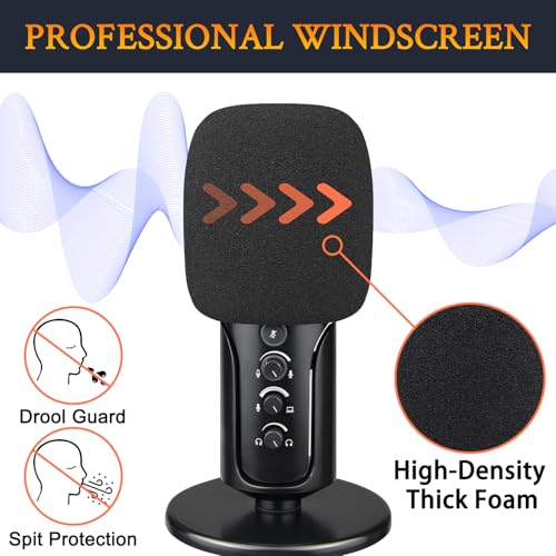 SOULWIT 2Pcs Pop Filter for Sennheiser Profile USB Microphones - Black