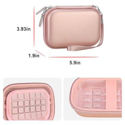 Canboc Carrying Case for KODAK PIXPRO FZ55/ FZ45/ FZ43/ FZ53 16MP Digital Camera, Video Vlogging Camera Bag, Zipper Mesh Pocket fit Cable, Rose Gold (Case Only) - color: Regular-Rose Gold