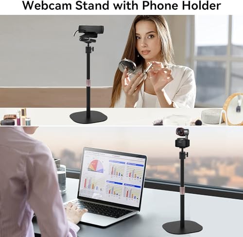 Heavy-Duty Webcam Stand, 18-inch Tabletop Webcam Tripod Holder Compatible with OBSBOT Tiny 3 / Tiny 3 Lite/Tiny 2/ Tiny SE/Meet 2 / Meet SE/Meet/Tail Air/Tail 2 Webcams