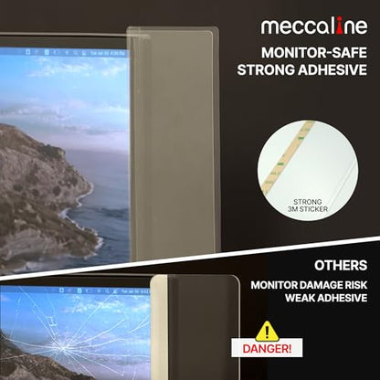 Monitor Memo Board 2Pcs - Flexible Clear PET Computer Screen Sticky Note Holder - Side Panel Message Organizer - Versatile Office Desk Accessories - Cool Home Office Supplies - 3.1" x 11.8"