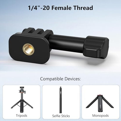 VRIG 1/4" Thread to GoPro-Adapter, Tripod Mount Action Camera Accessories Compatible with GoPro Hero 13 / Mission 1 Pro, DJI Osmo Action, Insta 360 Ace and More - style: 1/4 Thread to Gopro Adapter