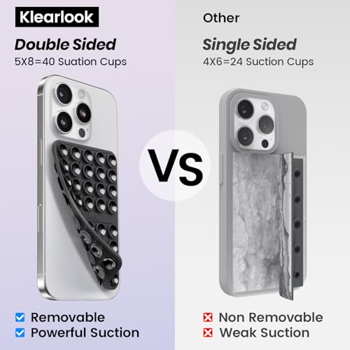 Klearlook 4Pack Silicone Suction Cup Phone Case Mount Double Sided, Sticky Phone Grip for Cell Phone, Hands-Free Phone Accessories for Selfies and Videos, Clear & Light Pink & Hot Pink & Black - color: Transparent & Light Pink & Hot Pink & Black
