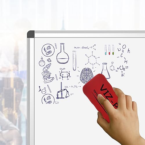 VIZ-PRO Magnetic Dry Erase Board, 48 X 24 Inches, Silver Aluminium Frame - size: 48"W x 24"H