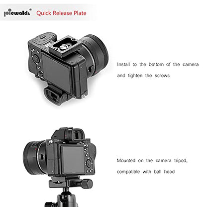 Niewalda Universal Tripod Quick Release Plate, Quick Release Plate, Arca Swiss Plate with 1/4 Inch Slotted Screw, C-Ring/D-Ring Screw, 1/4"-3/8" Screw, for DSLR Camera Tripod Ball Head(PU-50) - color: PU50