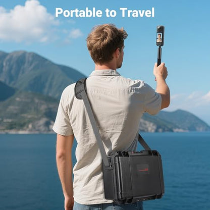 STARTRC VCR Hard Carring Case for Insta360 X5 Dive Case Accessories | Waterproof Protective Hardshell Dual Layers Cases for Insta 360 X5 Bundle Combo with Shoulder Strap