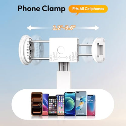 Ulanzi MT86 60" 4 Legs Phone Tripod, for iPhone Android Selfie Stick Stand | Auto-Open Anti-Slip Base Aluminum Stand with Cold Shoe Bluetooth Controller, Lightweight for vlog TikTok Live Stream Travel - color: White