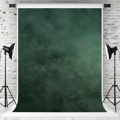 Kate 8×8ft Green Backdrop Abstract Muslin Dark Green Background Gradient Portrait Backdrop for Photographer Headshot Microfiber Photo Studio Props - size: 8×8ft