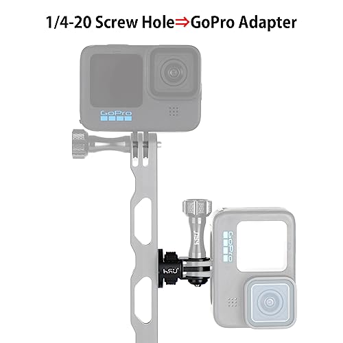 HSU Aluminum Tripod Mount Adapter, 1/4" 20 Mount for GoPro Hero 13/12/11/10/9/8/7 Insta360 X3/X2/X/RS/R and Other Cameras (2 Pack) - color: 2 Pack