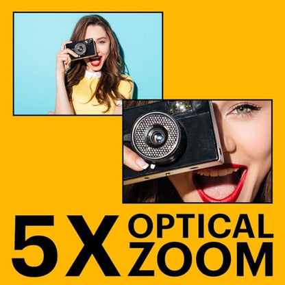 Kodak PIXPRO FZ55-BK 16MP CMOS Sensor Digital Camera 5X Optical Zoom 28mm Wide Angle 1080P Full HD Video 2.7" LCD Vlogging Camera (Black) | 16.35MP 1/2.3 CMOS, 5x Optical, 1080p at 30fps Video, 2.7 LCD, SD and SDHC and SDXC, Li-Ion Battery - color: Black