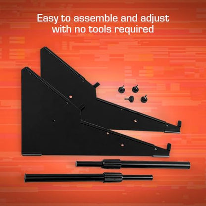 2-Tier XTS Desktop Stand, Adjustable Length from 10.6" - 18.5" for Sampler/Synth/MIDI Controller/Drum Machine, fits MPC Live 3 & Live 2/TR-8S/Analog Rytm/Octatrack, easy to assemble and resize - size: 2-Tier
