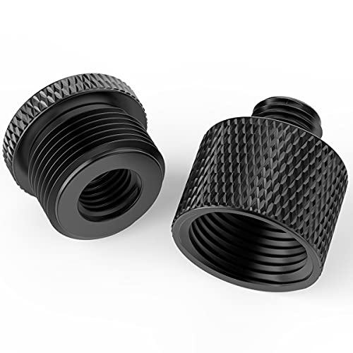 Mic Stand Adapter 5/8 to 3/8 and3/8 to 5/8 Mic Screw Adapter Thread for Microphone Stand Mount to Camera Tripod Adapter 2 Pack (mic screw adapter 5838 black)