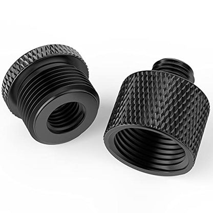 Mic Stand Adapter 5/8 to 3/8 and3/8 to 5/8 Mic Screw Adapter Thread for Microphone Stand Mount to Camera Tripod Adapter 2 Pack (mic screw adapter 5838 black)