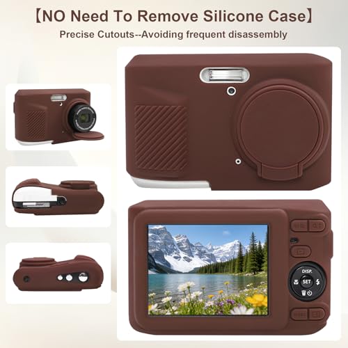 Case for Kodak PIXPRO FZ45 Digital Camera (Hard Case + Soft Silicone Cover) | Kodak PIXPRO FZ45 Digital Camera Hard Carrying Case and Soft Silicone Protective Case with Removable Lens Cover, Brown - color: Brown