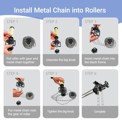 Photography Backdrop Roller Support System, 1 Roller with Metal Chain, 120-inch Stainless Steel Crossbar - color: Silver Metal Chain