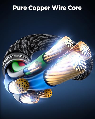 Cratree HDMI Cable 25FT Long - 4K 120hz,8K 60hz,48Gbps High-Speed HDMI Braided Cord,HDCP 2.3,eARC - Compatible with HDTV,Projector,Monitor and More - size: 25 FT