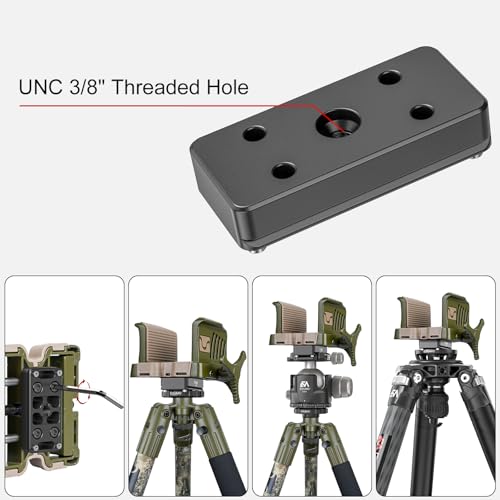 EVUMO Ball Head Conversion Kit for BOG DeathGrip Tripod, 6061-T6 Aluminum Ball Head Converter Adapter and Arca Swiss Saddle Mount Plate Complete Kit Combo for BOG Shooting Tripod - color: Black