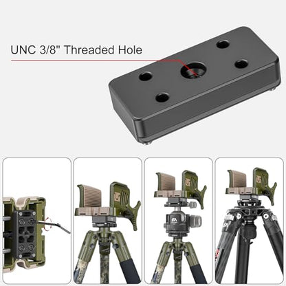 EVUMO Ball Head Conversion Kit for BOG DeathGrip Tripod, 6061-T6 Aluminum Ball Head Converter Adapter and Arca Swiss Saddle Mount Plate Complete Kit Combo for BOG Shooting Tripod - color: Black