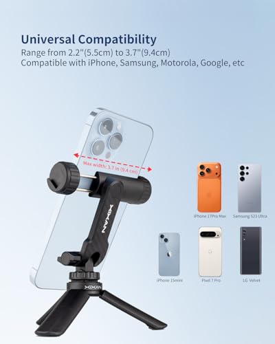 Lightweight Universal Phone Tripod Mount Adapter with 1/4" Screw and Cold Shoes, 360° Rotates Adjustable Smartphone Clamp Holder, Compatible with iPhone/Samsung/Andriods/Camera for Photography - style: Lightweight-Plastic